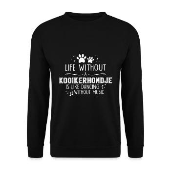 La vie sans kooikerhondje - Sweat-shirt Unisexe - noir - Devant - Alina (178cm) & Michal (187cm)