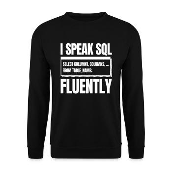Developer Coder Programmer Sql - Unisex Sweatshirt - black - Front - Alina (178cm) & Michal (187cm)
