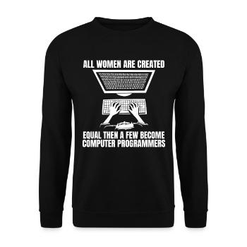 Developer Coder Programmer Funny - Unisex Sweatshirt - black - Front - Alina (178cm) & Michal (187cm)