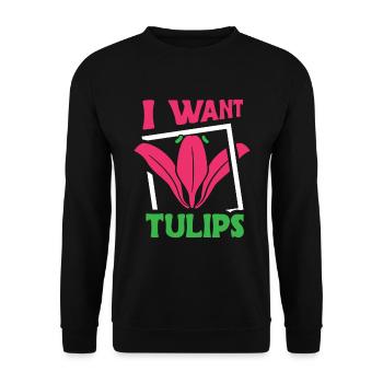 Tulips Cute Tulips - Unisex Sweatshirt - black - Front - Alina (178cm) & Michal (187cm)