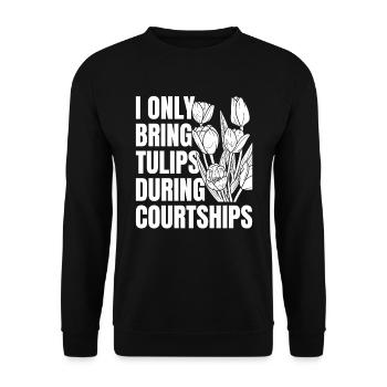 Tulipes Parade nuptiale Tulipes - Sweat-shirt Unisexe - noir - Devant - Alina (178cm) & Michal (187cm)