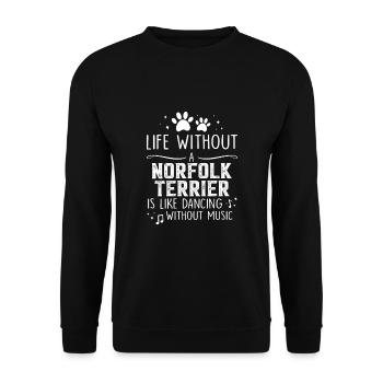 La vie sans Norfolk Terrier - Sweat-shirt Unisexe - noir - Devant - Alina (178cm) & Michal (187cm)