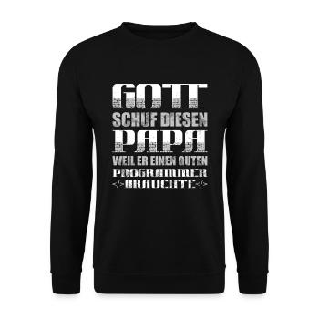 Entwickler Coder Programmierer Vater - Unisex Pullover - Schwarz - Vorne - Alina (178cm) & Michal (187cm)