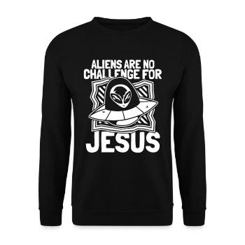Vaisseau spatial Christ Christianisme - Sweat-shirt Unisexe - noir - Devant - Alina (178cm) & Michal (187cm)