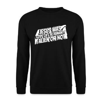 Christ Christianisme Humour Extraterrestre Jésus - Sweat-shirt Unisexe - noir - Devant - Alina (178cm) & Michal (187cm)