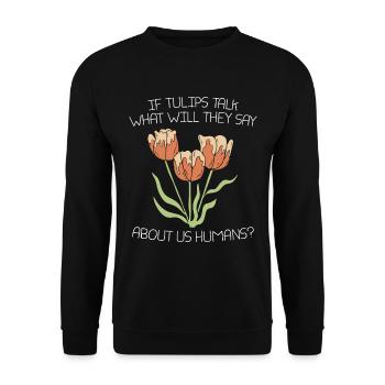 Tulpen Lustig - Unisex Pullover - Schwarz - Vorne - Alina (178cm) & Michal (187cm)