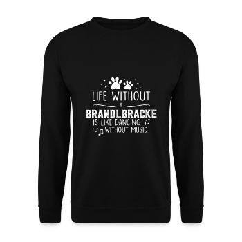 Life without Brandlbracke - Unisex Pullover - Schwarz - Vorne - Alina (178cm) & Michal (187cm)