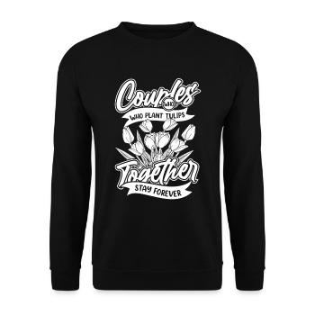 Tulips Pair - Unisex Sweatshirt - black - Front - Alina (178cm) & Michal (187cm)