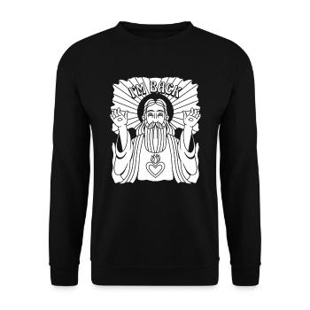 Christ Christentum Lustig Im Back - Unisex Pullover - Schwarz - Vorne - Alina (178cm) & Michal (187cm)