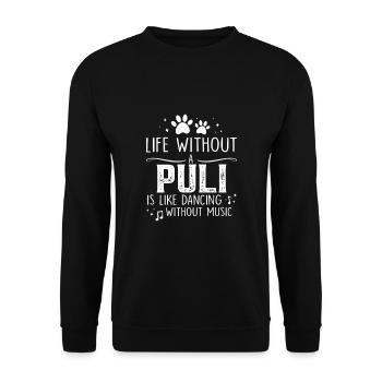 La vie sans Puli - Sweat-shirt Unisexe - noir - Devant - Alina (178cm) & Michal (187cm)