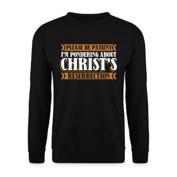 Christ Christianity Resurrection - Unisex Sweatshirt - black - Front - Alina (178cm) & Michal (187cm)