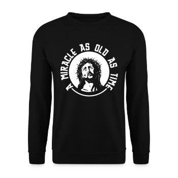 Christ Christianity Miracle - Unisex Sweatshirt - black - Front - Alina (178cm) & Michal (187cm)