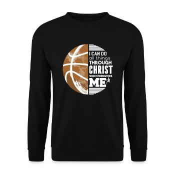 Basketball Sports Large - Unisex Sweatshirt - black - Front - Alina (178cm) & Michal (187cm)