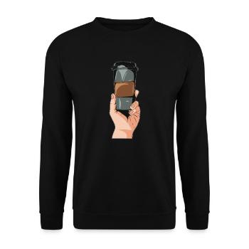 Coffee Cafe - Unisex Sweatshirt - black - Front - Alina (178cm) & Michal (187cm)