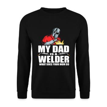 Welder Locksmith Dad - Unisex Sweatshirt - black - Front - Alina (178cm) & Michal (187cm)