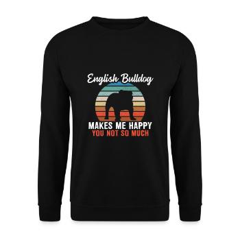 Deutsch bulldog me rend heureux que tu ne sois pas tellement - Sweat-shirt Unisexe - noir - Devant - Alina (178cm) & Michal (187cm)