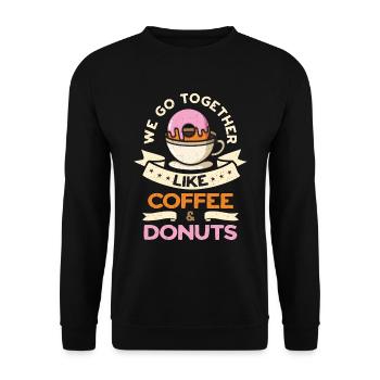 Café et beignets Nous allons ensemble Beignets au café - Sweat-shirt Unisexe - noir - Devant - Alina (178cm) & Michal (187cm)