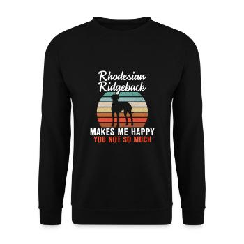 Rhodesian ridgeback makes me happy you not so much - Unisex Pullover - Schwarz - Vorne - Alina (178cm) & Michal (187cm)