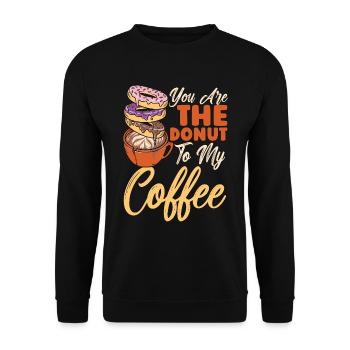 Café et beignets que vous êtes le beignet au petit-déjeuner - Sweat-shirt Unisexe - noir - Devant - Alina (178cm) & Michal (187cm)