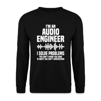Ingénieur du son Mixeur de musique - Sweat-shirt Unisexe - noir - Devant - Alina (178cm) & Michal (187cm)