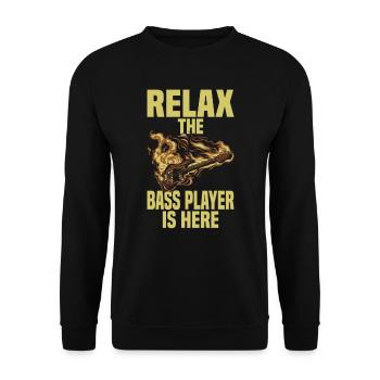 Bass Bassist Gitarrist Musik Instrument - Unisex Pullover - Schwarz - Vorne - Alina (178cm) & Michal (187cm)