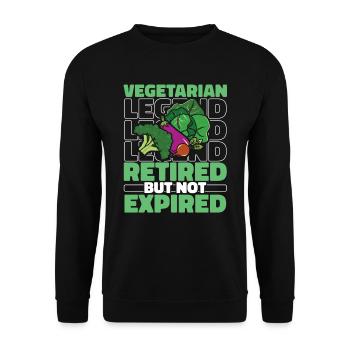 Vegetarian Retired vegetarian - Unisex Sweatshirt - black - Front - Alina (178cm) & Michal (187cm)