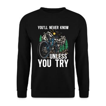 Bicycle You'll Never Know Unless Bicycling Cyclist - Unisex Sweatshirt - black - Front - Alina (178cm) & Michal (187cm)