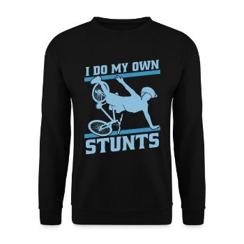 Bicycle I Do My Own Stunts Bicycling Biker Cyclist - Unisex Sweatshirt - black - Front - Alina (178cm) & Michal (187cm)