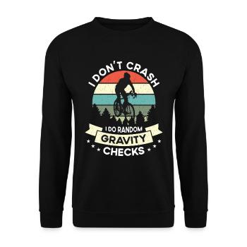 Bicycle I Don't Crash I Do Retro Bicycling Cyclist - Unisex Sweatshirt - black - Front - Alina (178cm) & Michal (187cm)