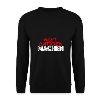 Nicht quatschen machen - Unisex Pullover - Schwarz - Vorne - Alina (178cm) & Michal (187cm)
