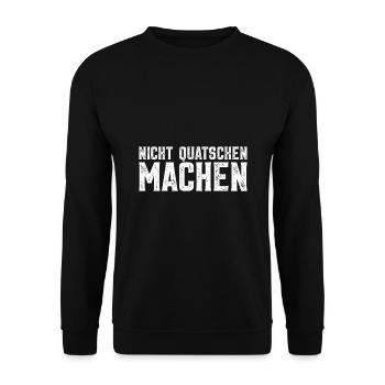 Nicht quatschen machen - Unisex Pullover - Schwarz - Vorne - Alina (178cm) & Michal (187cm)