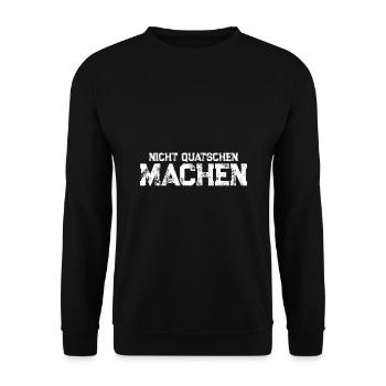 Nicht quatschen machen - Unisex Pullover - Schwarz - Vorne - Alina (178cm) & Michal (187cm)