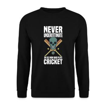 Joueur de cricket Sport Batte de cricket - Sweat-shirt Unisexe - noir - Devant - Alina (178cm) & Michal (187cm)