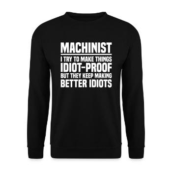 Cutter Zerspahner Mechanic - Unisex Sweatshirt - black - Front - Alina (178cm) & Michal (187cm)