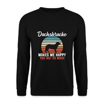 Dachsbracke me rend heureux que tu ne sois pas tellement - Sweat-shirt Unisexe - noir - Devant - Alina (178cm) & Michal (187cm)