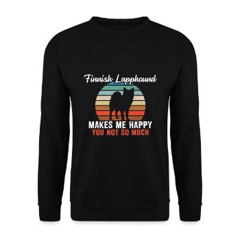 Le Lapphund finlandais me rend heureux que tu ne sois pas tellement - Sweat-shirt Unisexe - noir - Devant - Alina (178cm) & Michal (187cm)