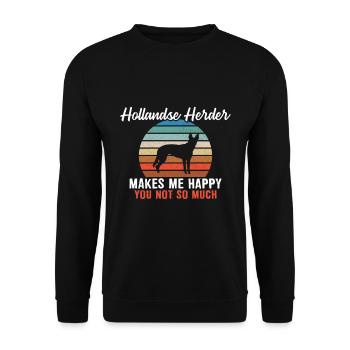 Hollandse Herder me rend heureux que tu ne sois pas tellement - Sweat-shirt Unisexe - noir - Devant - Alina (178cm) & Michal (187cm)