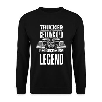 Lkw Fahrer Trucker Lastwagenfahrer Lustig - Unisex Pullover - Schwarz - Vorne - Alina (178cm) & Michal (187cm)