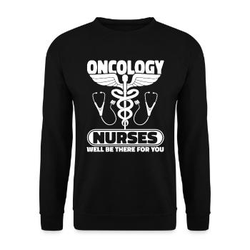 Krankenschwester Onkologische Krankenschwester - Unisex Pullover - Schwarz - Vorne - Alina (178cm) & Michal (187cm)