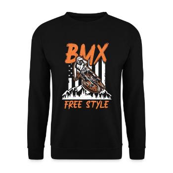 BMX Racing BMX Free Style Loves Bicyclette Cyclist - Unisex Sweatshirt - black - Front - Alina (178cm) & Michal (187cm)