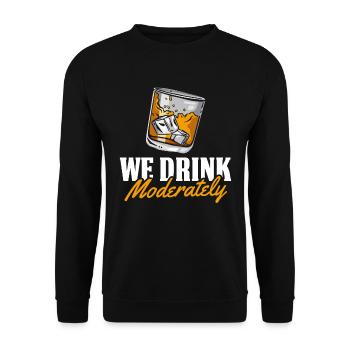 Whisky Whiskey Witzig - Unisex Pullover - Schwarz - Vorne - Alina (178cm) & Michal (187cm)