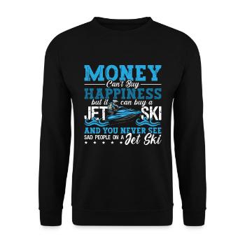 Jet Skiing Money Can't Buy Happiness Water Sports - Unisex Sweatshirt - black - Front - Alina (178cm) & Michal (187cm)