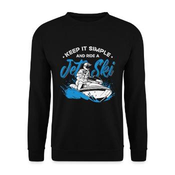 Jet Skiing Keep It Simple et Watercraft Jet Skier - Sweat-shirt Unisexe - noir - Devant - Alina (178cm) & Michal (187cm)