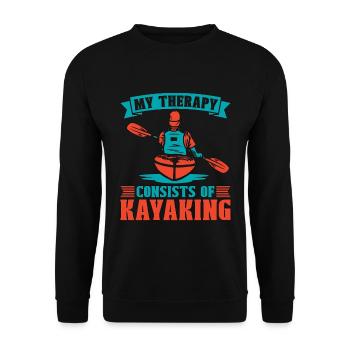 Kayaking My Therapy Consist Of Rowing Kayak Lover - Unisex Sweatshirt - black - Front - Alina (178cm) & Michal (187cm)