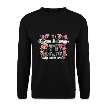 Maman Malamute d’Alaska - Sweat-shirt Unisexe - noir - Devant - Alina (178cm) & Michal (187cm)