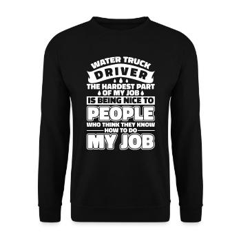 Truck Driver Trucker Truck Driver Funny - Unisex Sweatshirt - black - Front - Alina (178cm) & Michal (187cm)
