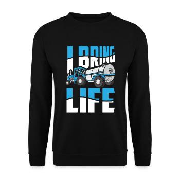 Truck driver Trucker Truck driver life - Unisex Sweatshirt - black - Front - Alina (178cm) & Michal (187cm)