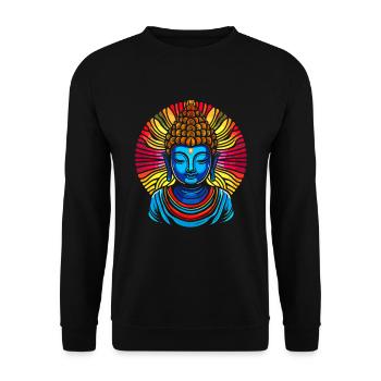 Buddha Buddhist Zen Buddha - Unisex Pullover - Schwarz - Vorne - Alina (178cm) & Michal (187cm)