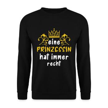 Prinzessin Krone - Unisex Pullover - Schwarz - Vorne - Alina (178cm) & Michal (187cm)