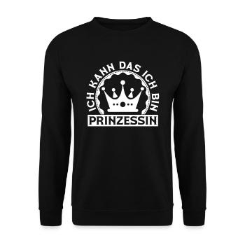 Prinzessin Krone - Unisex Pullover - Schwarz - Vorne - Alina (178cm) & Michal (187cm)